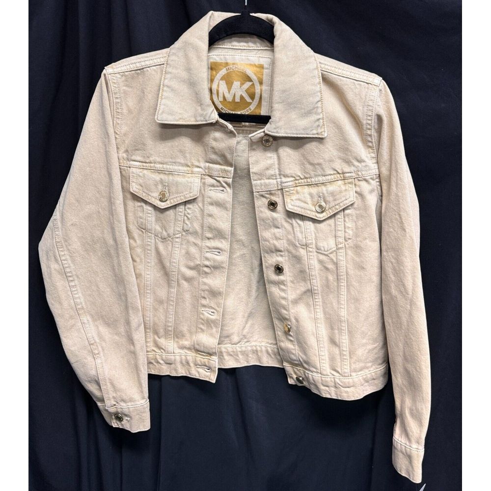 Michael Michael Kors Women's Khaki Denim Trucker Jacket Size Medium New Tags